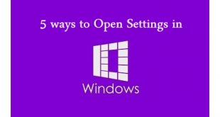 How to open settings in windows 10
