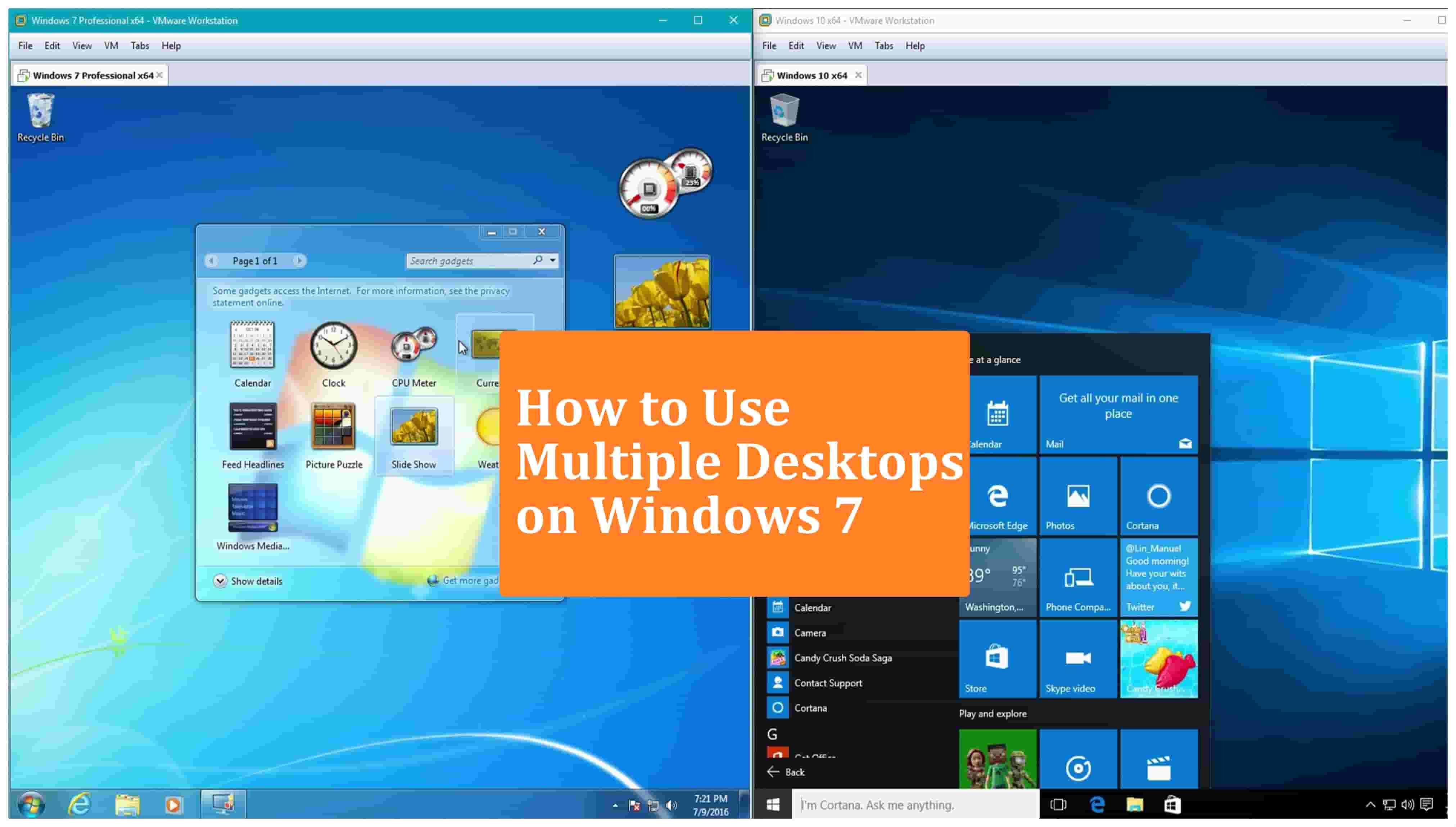 Use Multiple Desktops on Windows 7 | Windows 7 Multiple Desktops | Windows 7 Monitors