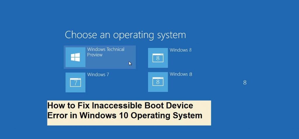 inaccessible boot device windows 10 | Bootable Device | Windows 10 Error | Access Error